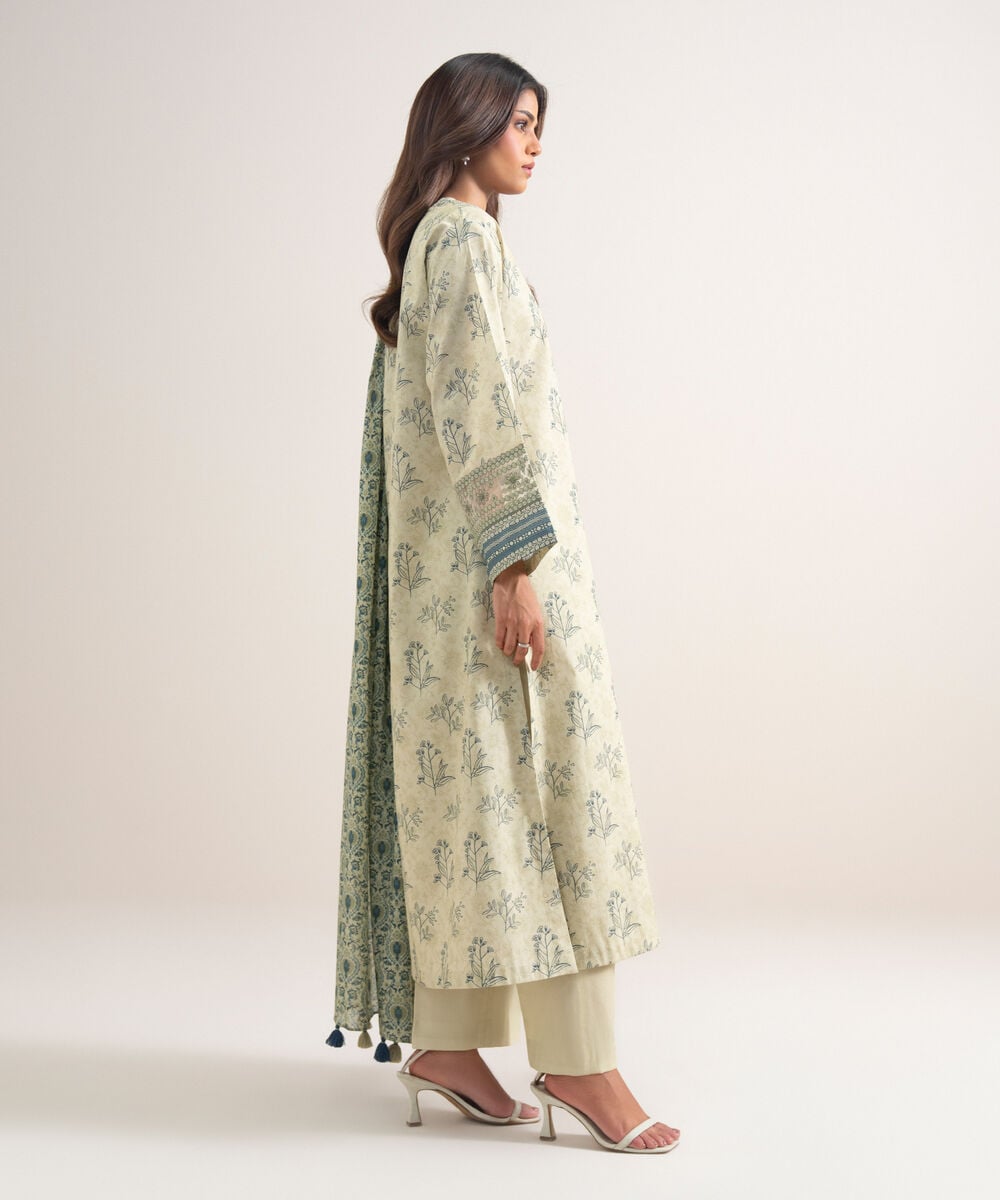 3 Piece - Embroidered Lawn Suit โ Sapphire view 3