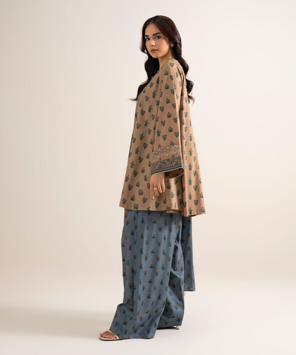 3 Piece - Embroidered Linen Suit — Sapphire view 3