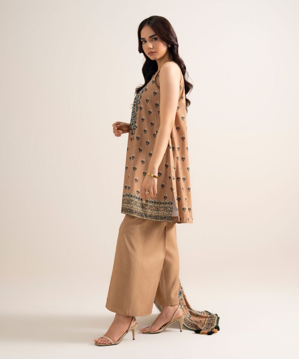 3 Piece - Embroidered Linen Suit โ Sapphire view 3