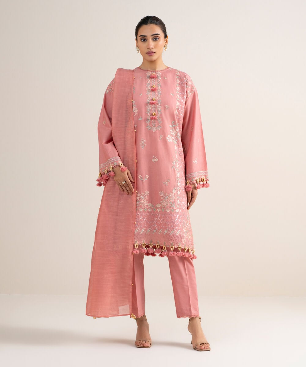 3 Piece - Embroidered Lawn Suit — Sapphire