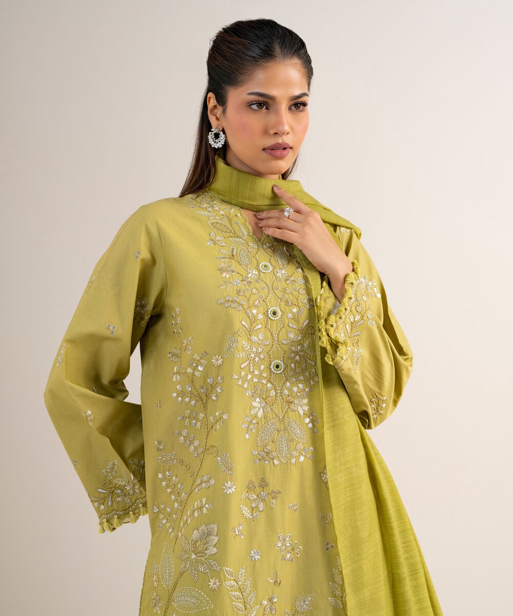 3 Piece - Embroidered Lawn Suit โ Sapphire view 3