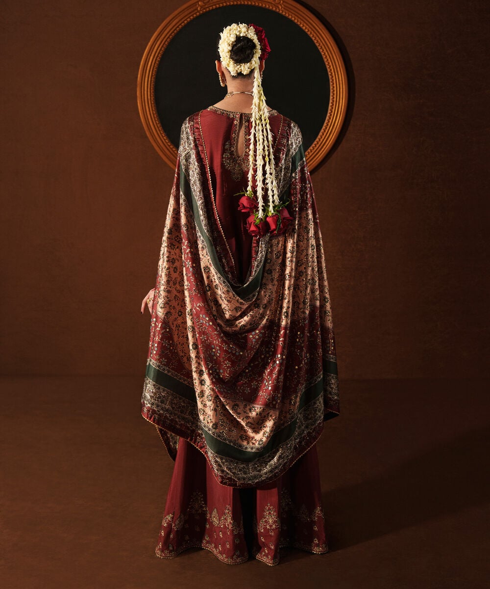 3 Piece - Embroidered Raw Silk Suit โ Sapphire view 3