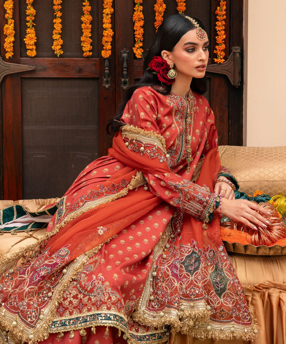 3 Piece - Embroidered Silk Suit — Sapphire