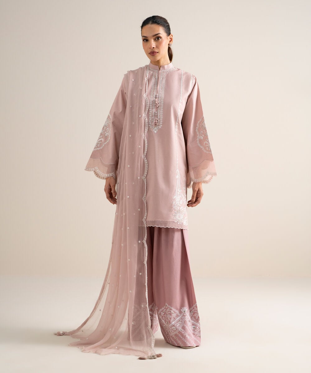 3 Piece - Embroidered Lawn Suit — Sapphire