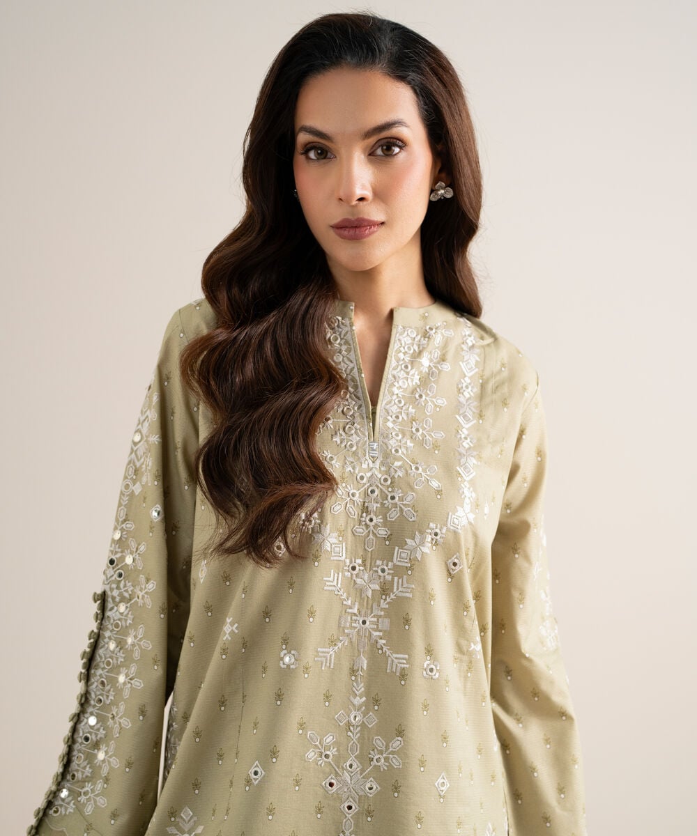 3 Piece - Embroidered Zari Lawn Suit โ Sapphire view 3