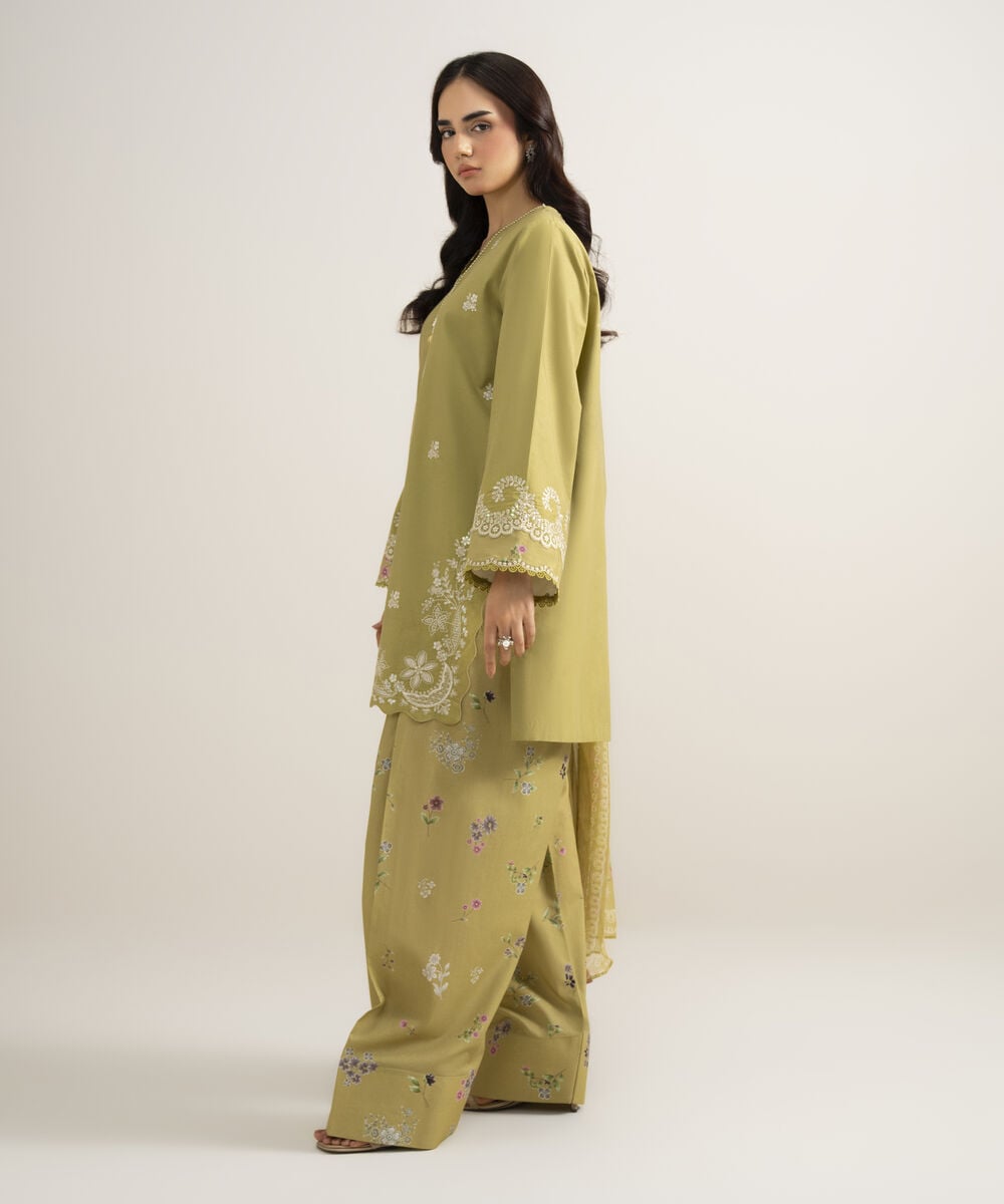 3 Piece - Embroidered Lawn Suit — Sapphire view 3