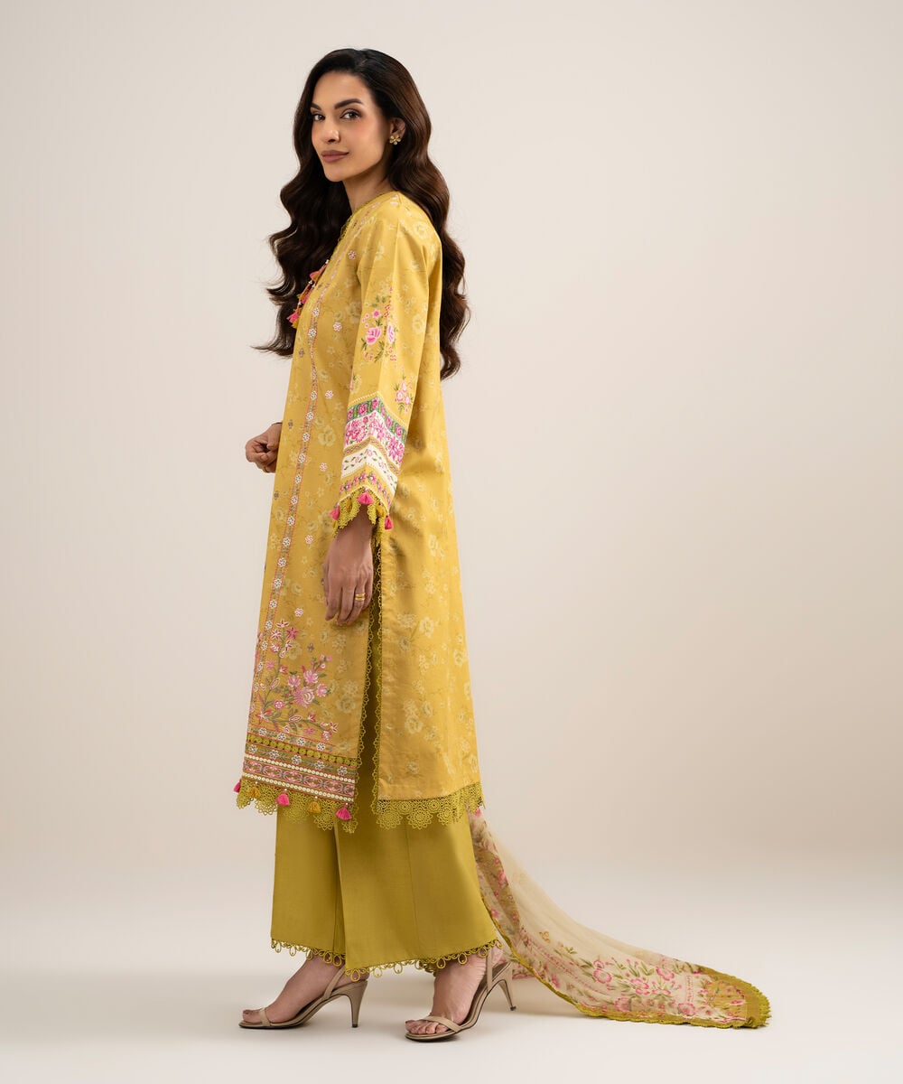 3 Piece - Embroidered Lawn Suit — Sapphire view 3