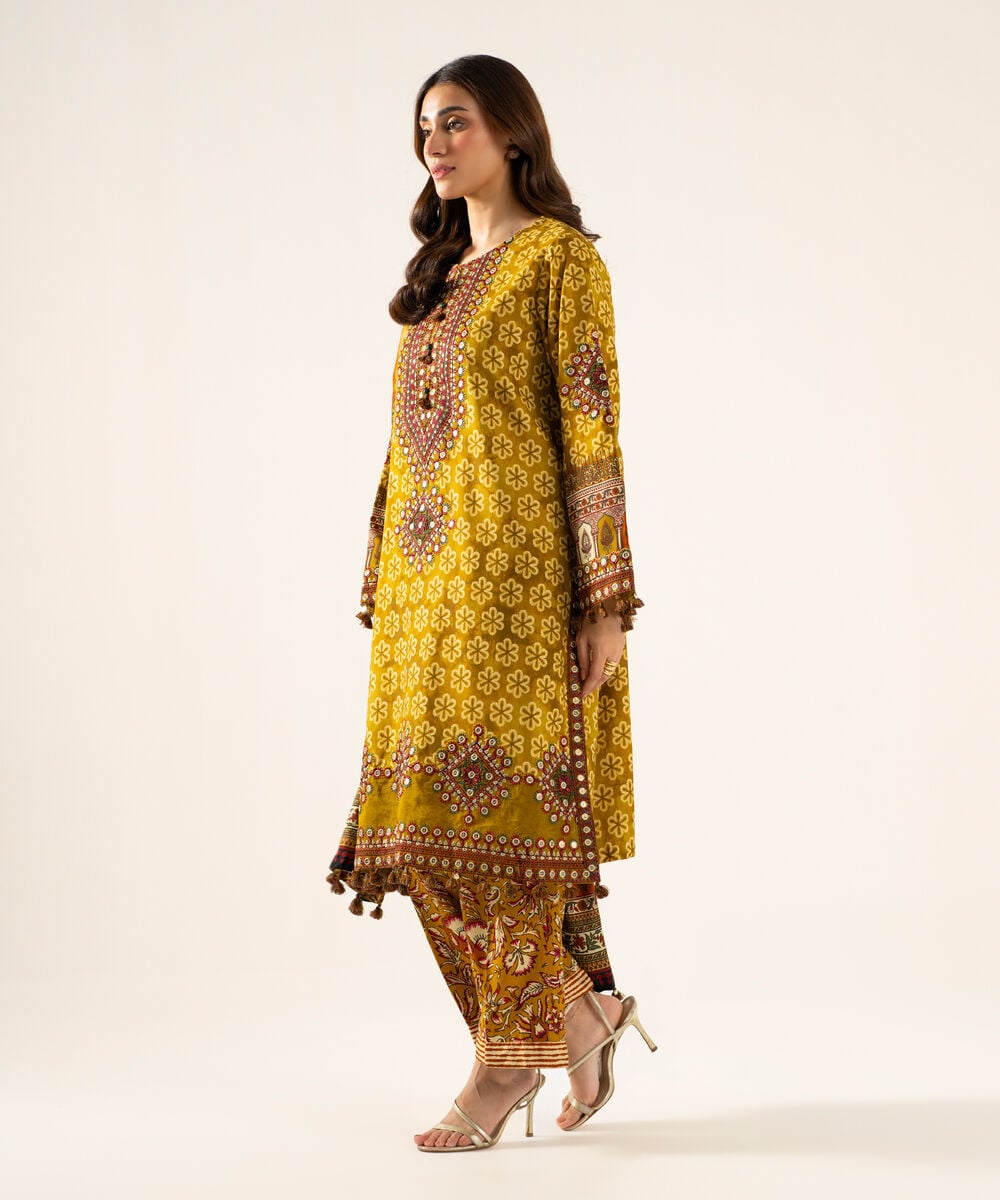 3 Piece - Embroidered Linen Suit — Sapphire view 3
