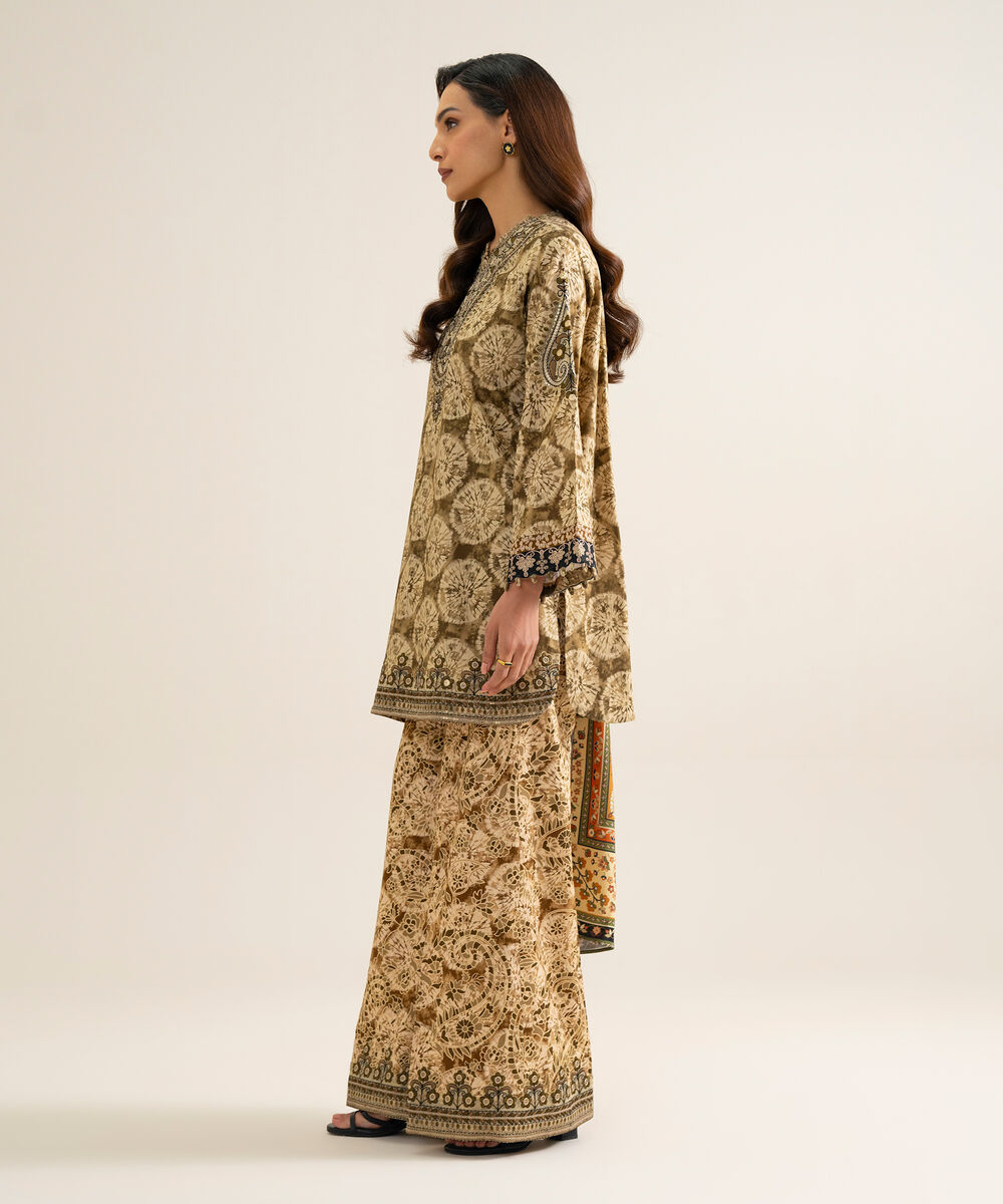 3 Piece - Embroidered Linen Suit โ Sapphire view 3
