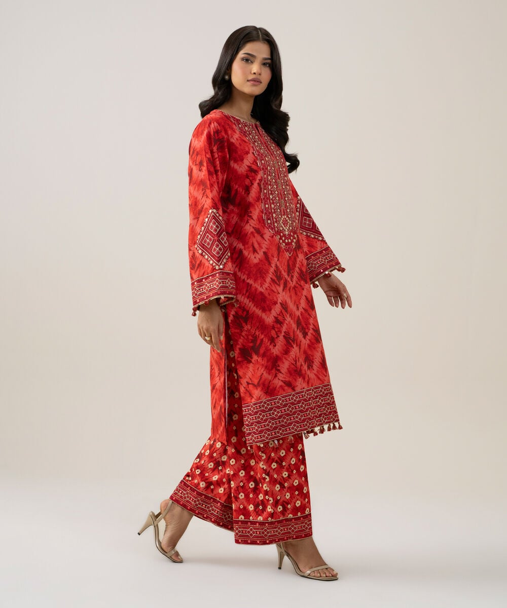 2 Piece - Embroidered Linen Suit — Sapphire view 3