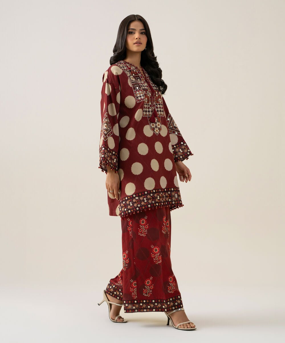 2 Piece - Embroidered Linen Suit — Sapphire view 3