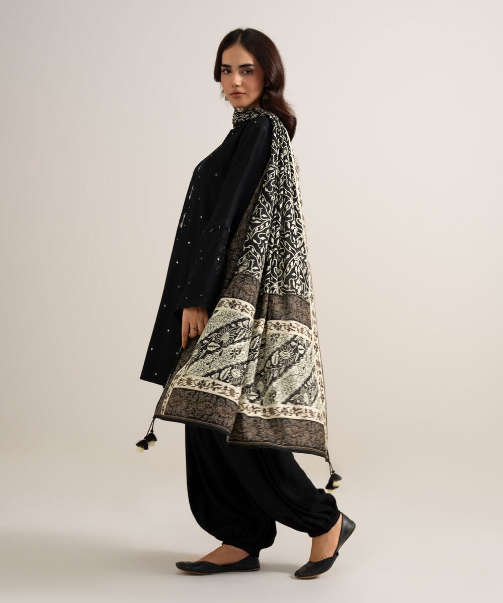 3 Piece - Embroidered Linen Suit — Sapphire view 3