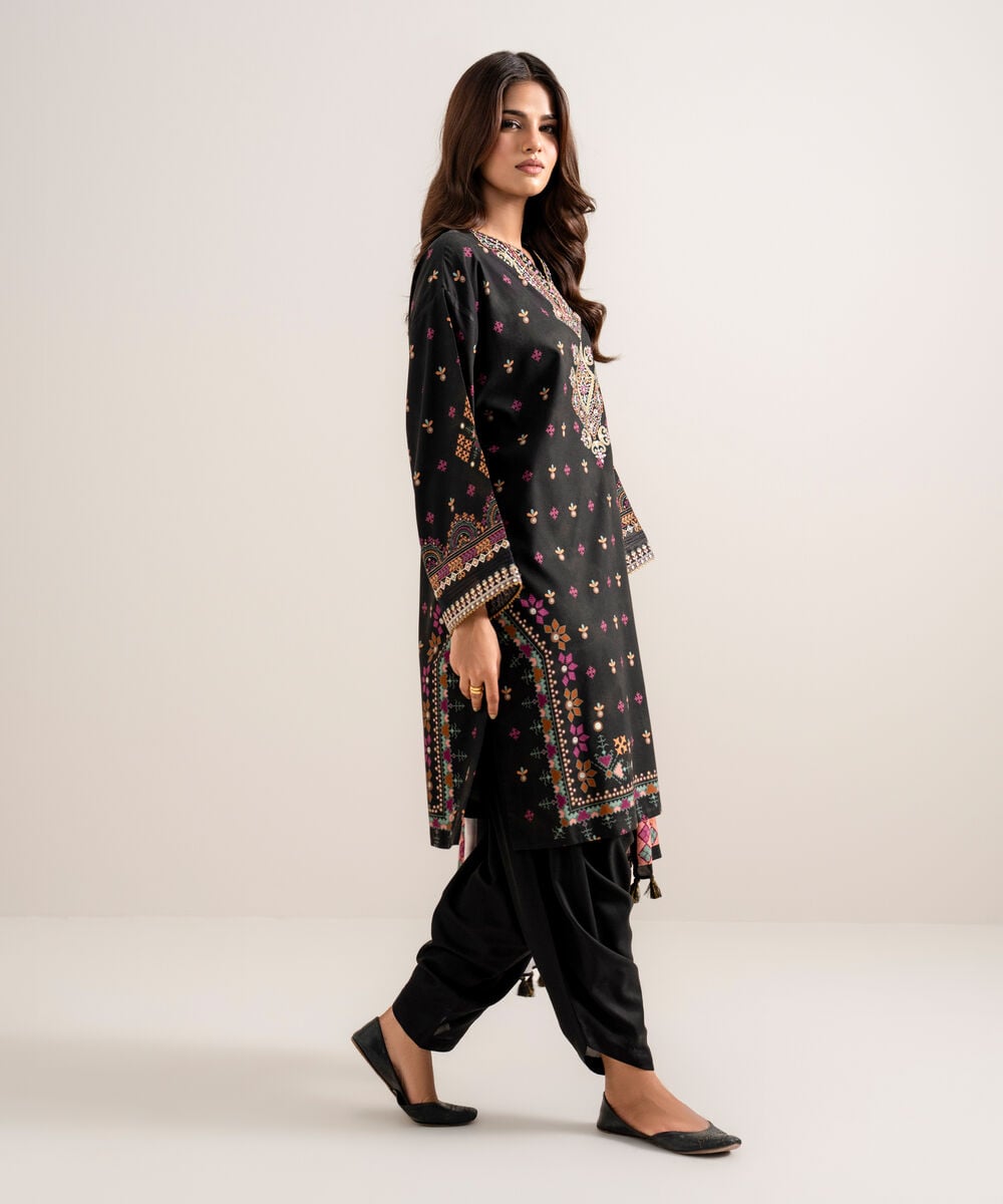 3 Piece - Embroidered Linen Suit — Sapphire view 3