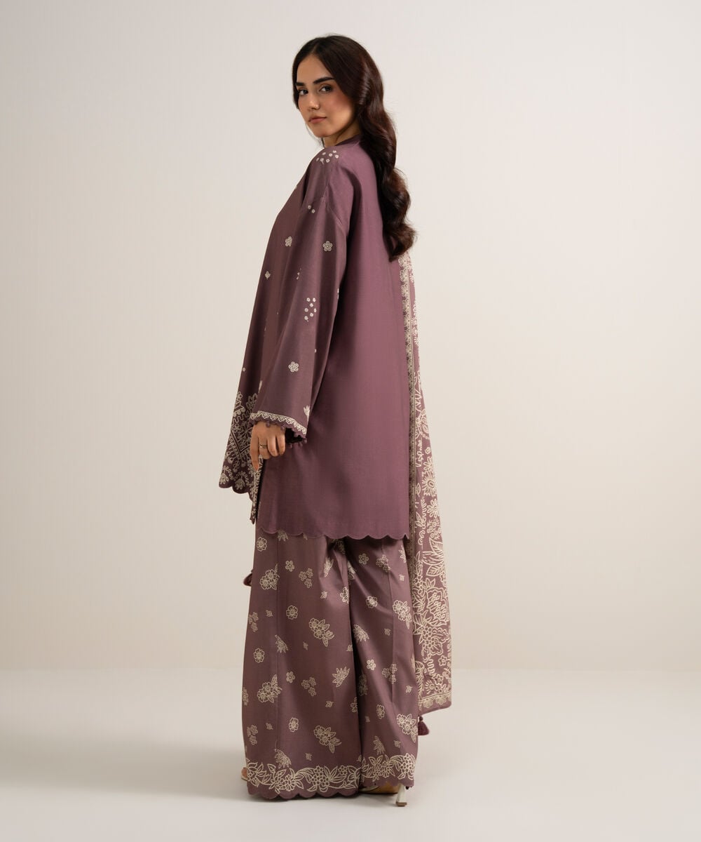 3 Piece - Embroidered Linen Suit — Sapphire view 3