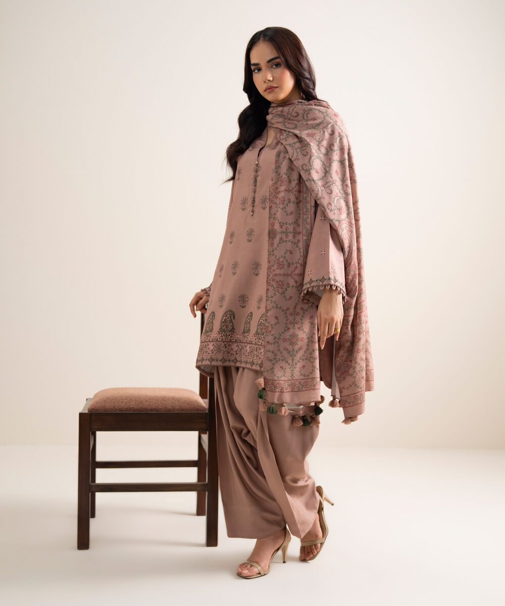 3 Piece - Embroidered Linen Suit — Sapphire view 3