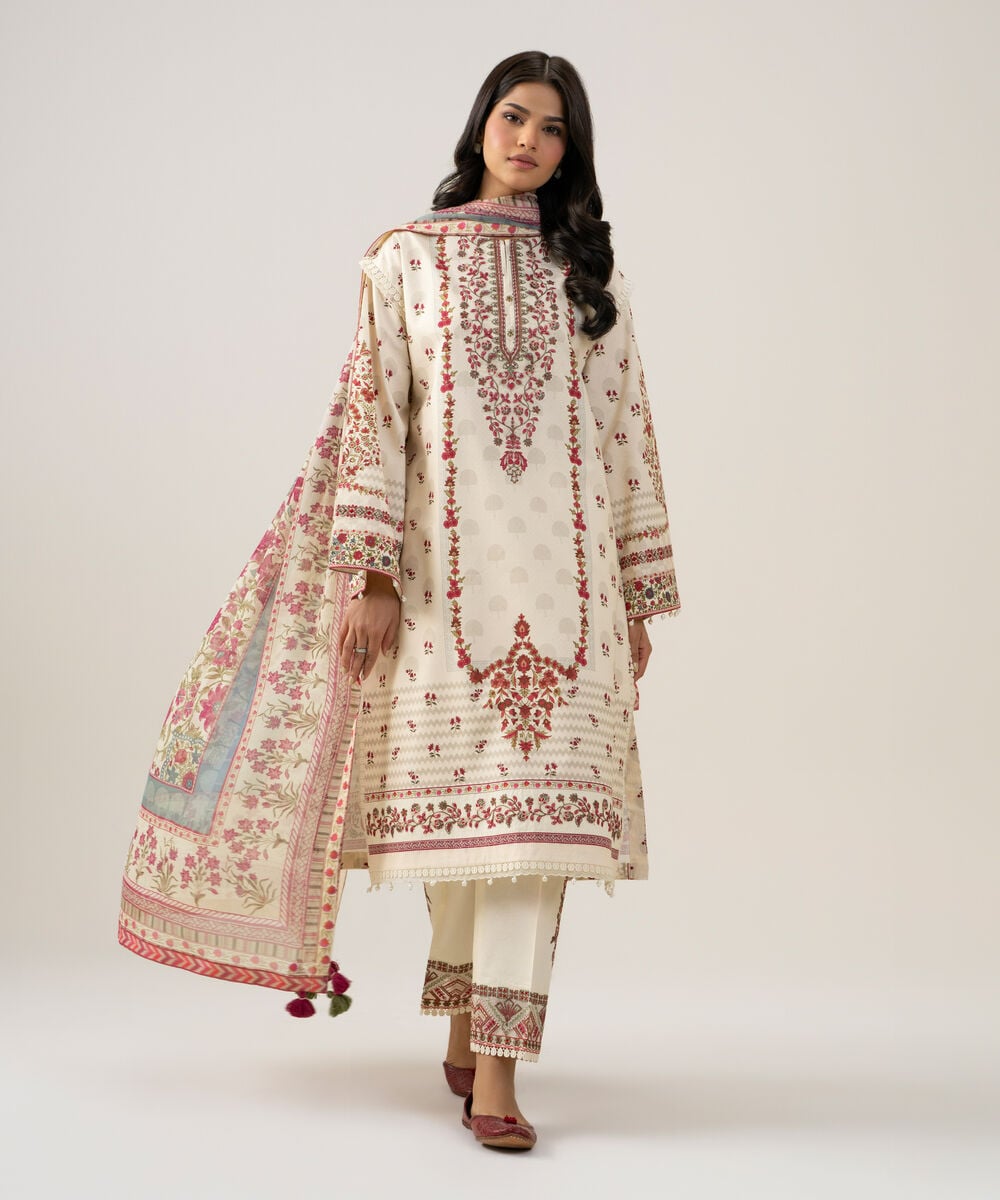 3 Piece - Embroidered Lawn Suit — Sapphire