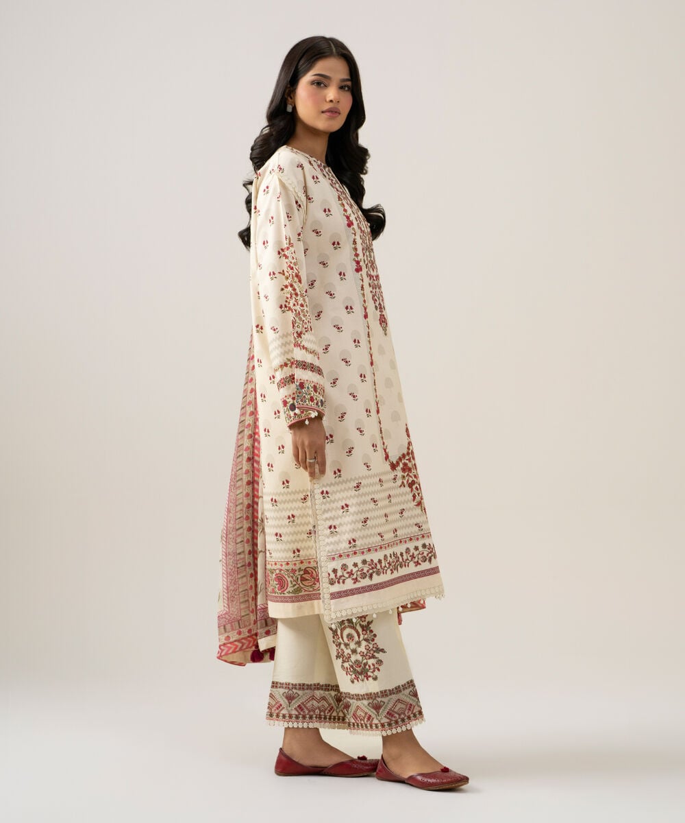 3 Piece - Embroidered Lawn Suit — Sapphire view 3