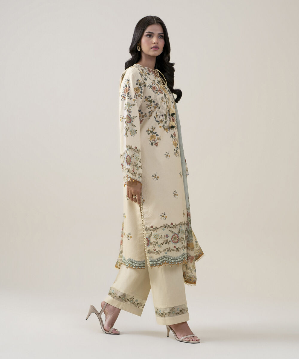 3 Piece - Embroidered Dobby Suit โ Sapphire view 3