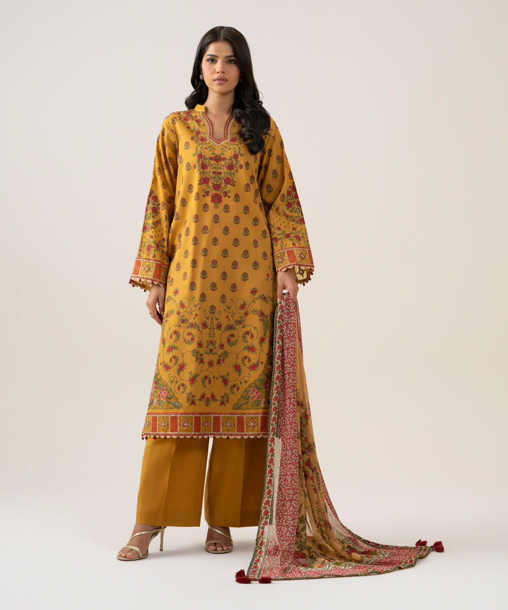 3 Piece - Embroidered Dobby Suit โ Sapphire view 3