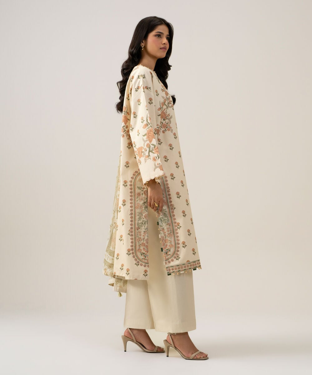 3 Piece - Embroidered Dobby Suit โ Sapphire view 3