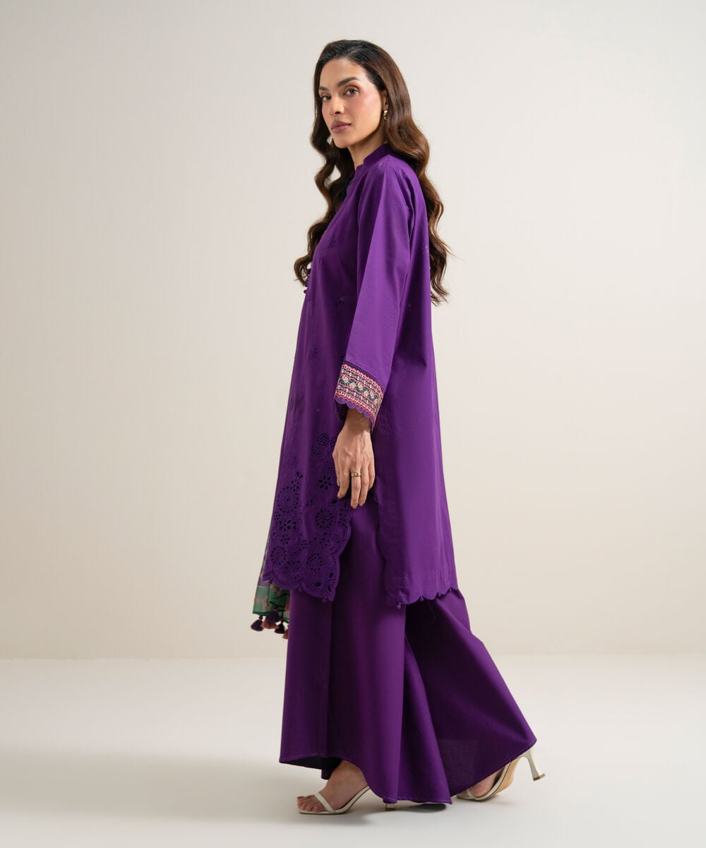 3 Piece - Embroidered Lawn Suit โ Sapphire view 3