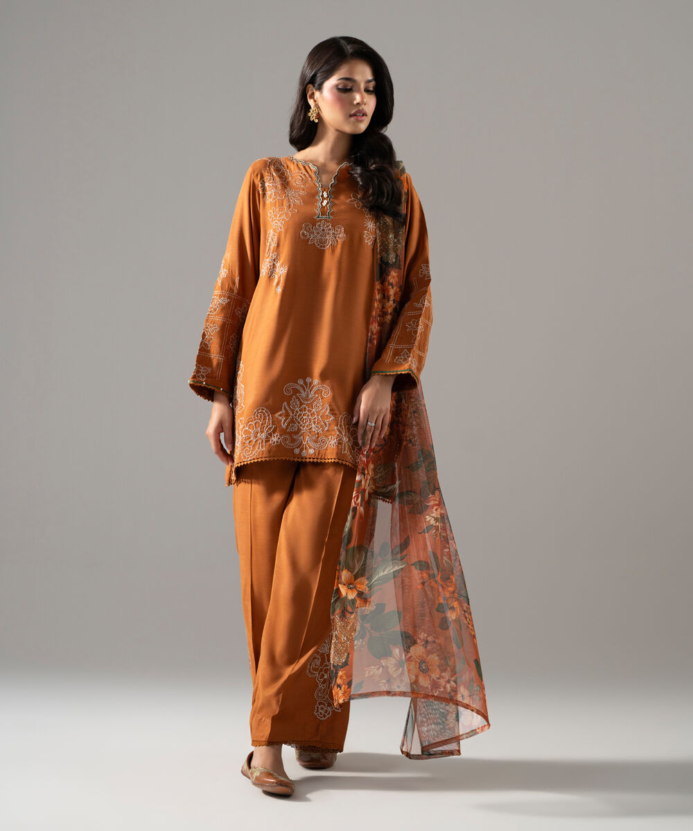 Printed Net Dupatta โ Sapphire view 3