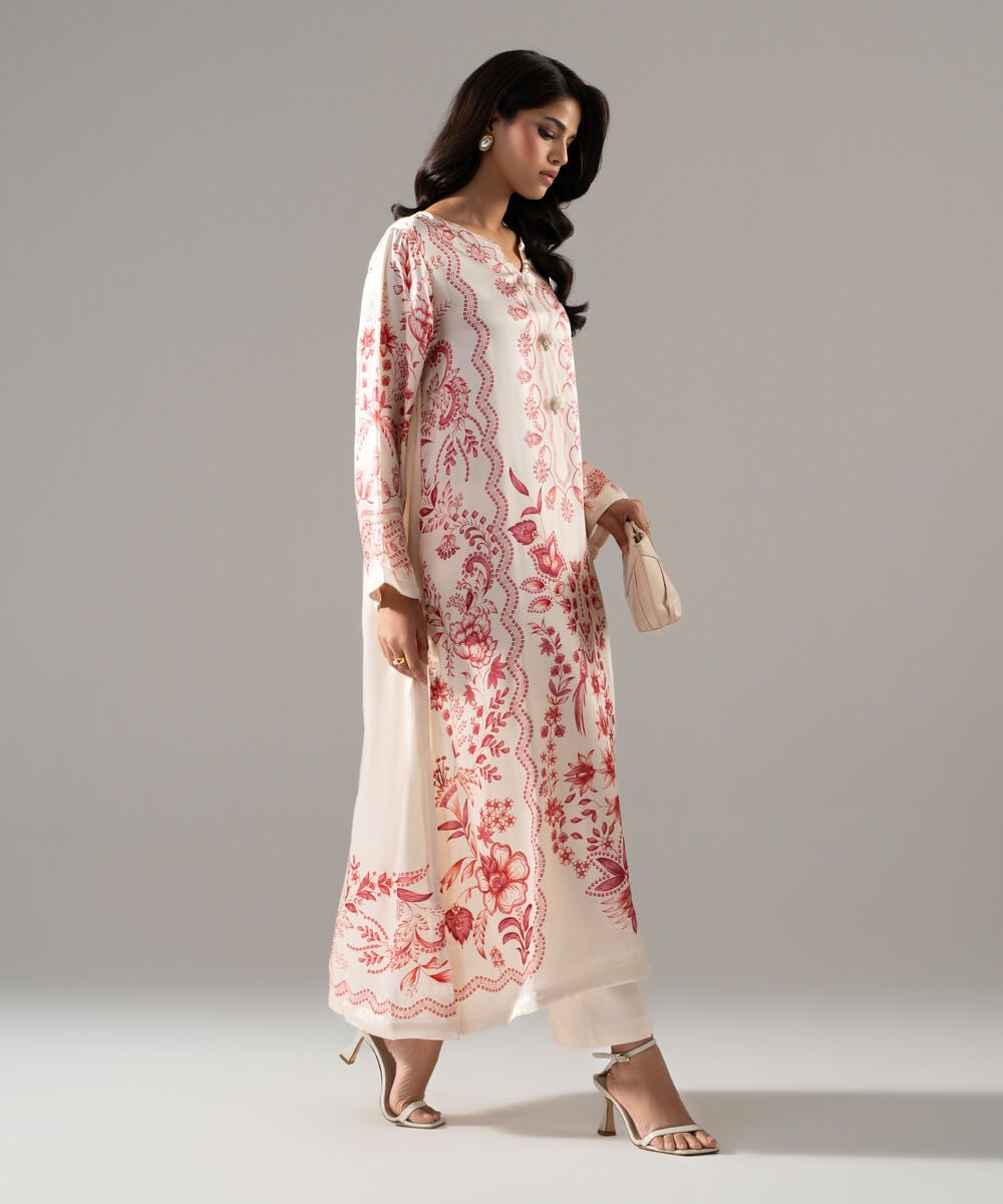2 Piece - Printed Satin Suit โ Sapphire view 3