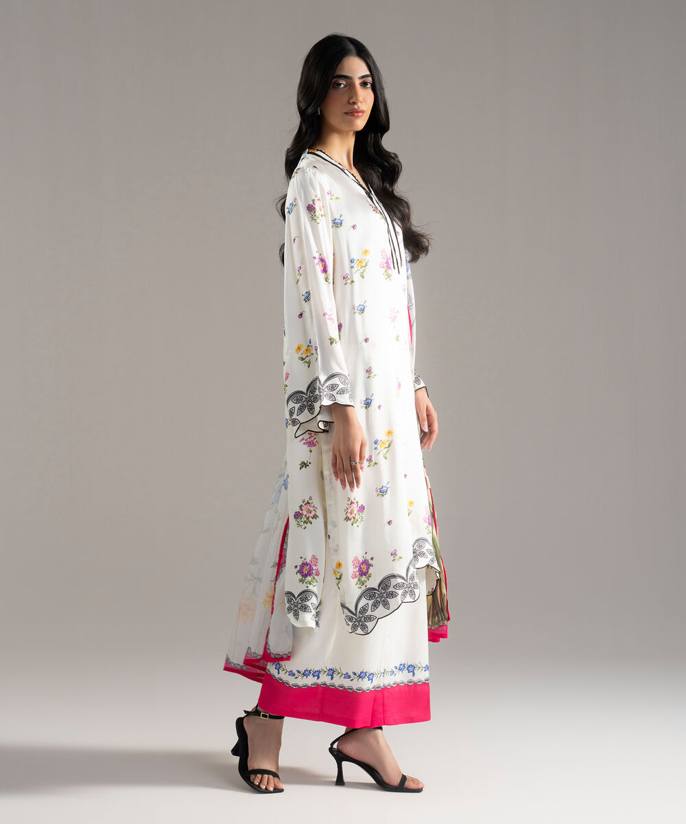 3 Piece - Printed Charmeuse Suit โ Sapphire view 3