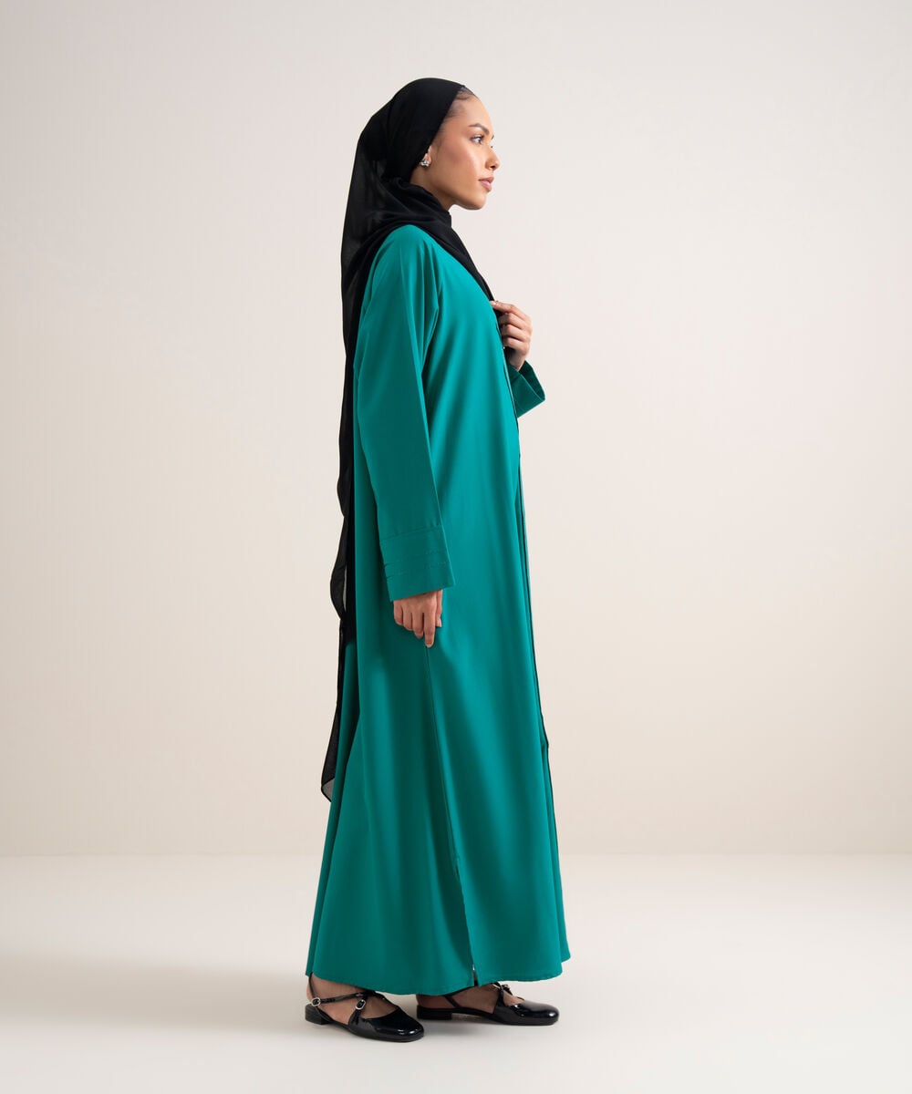 Button Through Raglan Abaya โ Sapphire view 3