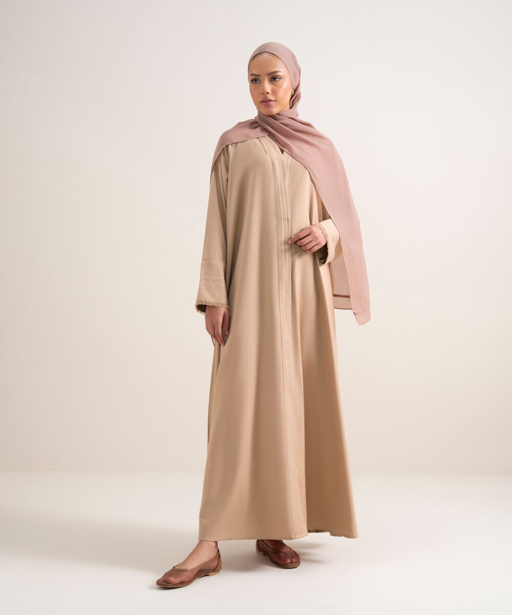 Button Through Raglan Abaya — Sapphire