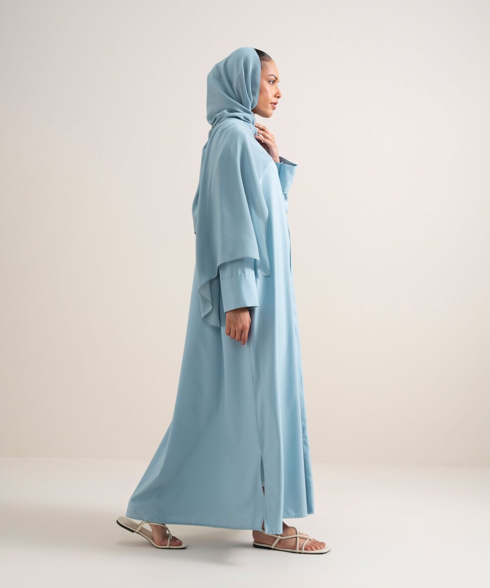Button Through Raglan Abaya โ Sapphire view 3