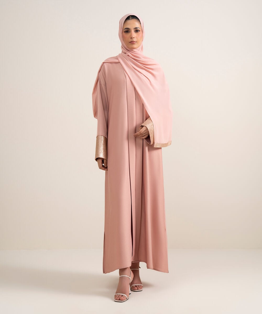 Sequin Embellished Abaya Set — Sapphire