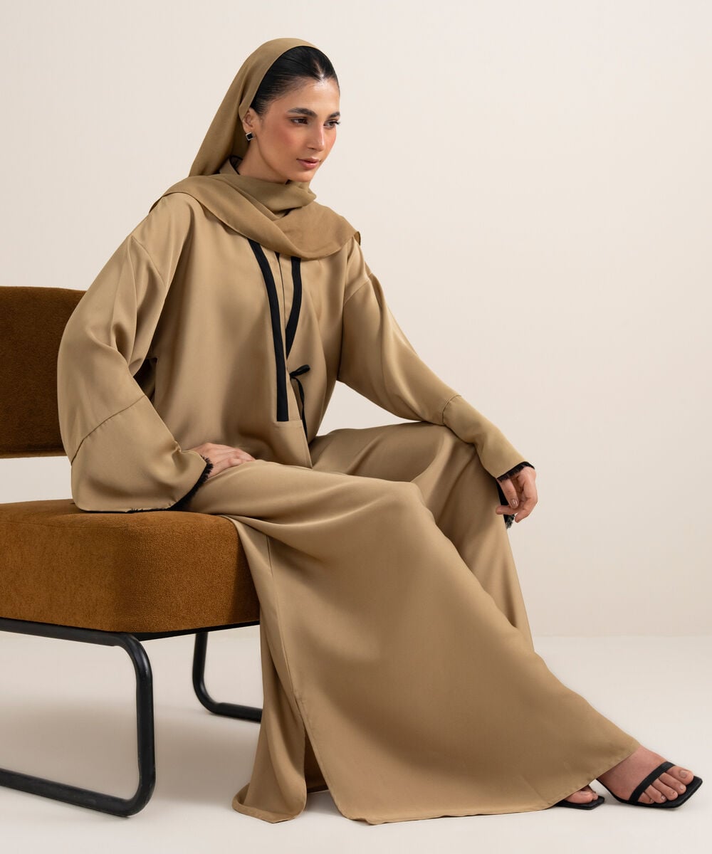 Front-Open Regular Abaya Set — Sapphire