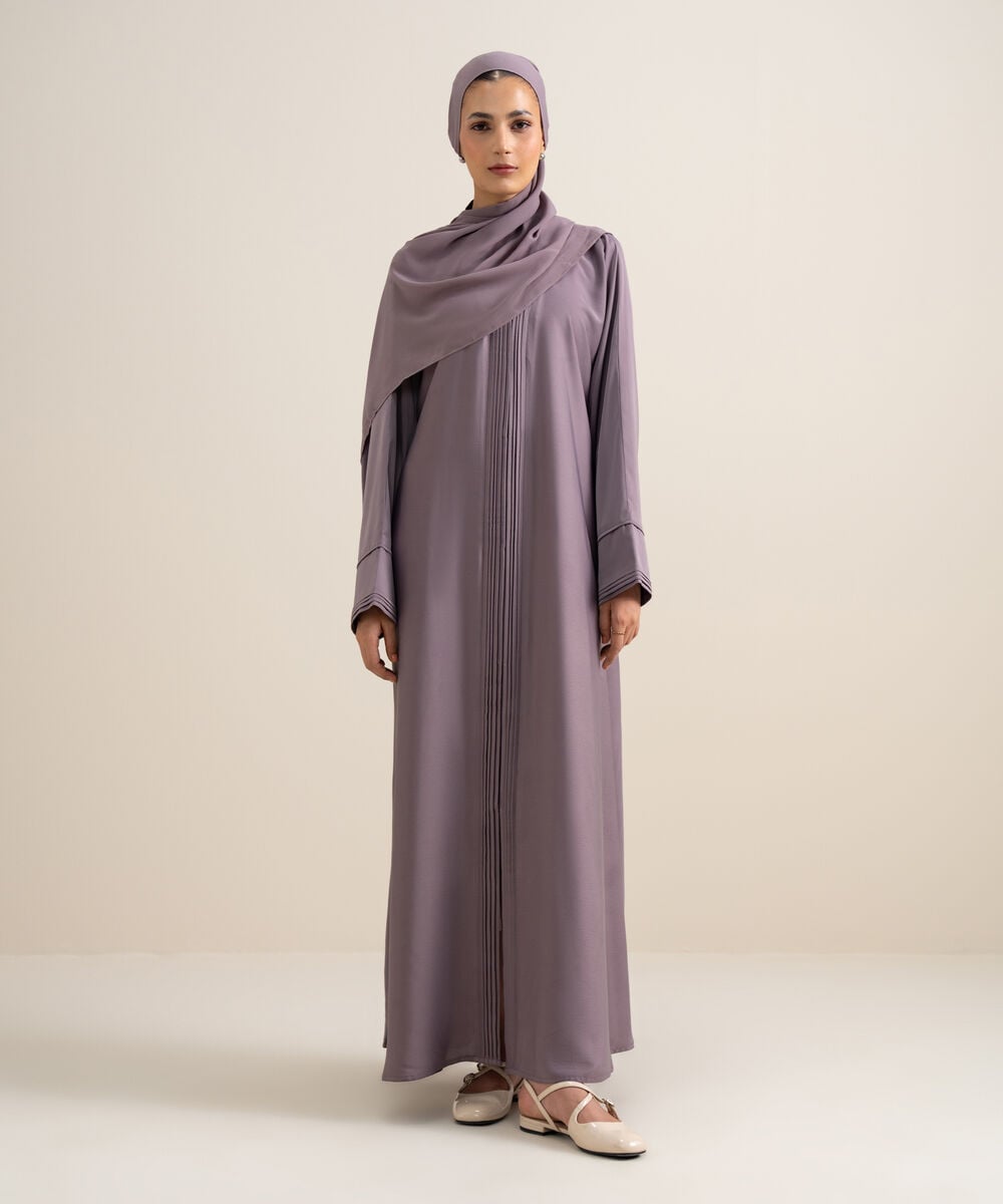 Pleated Kimono Abaya Set — Sapphire