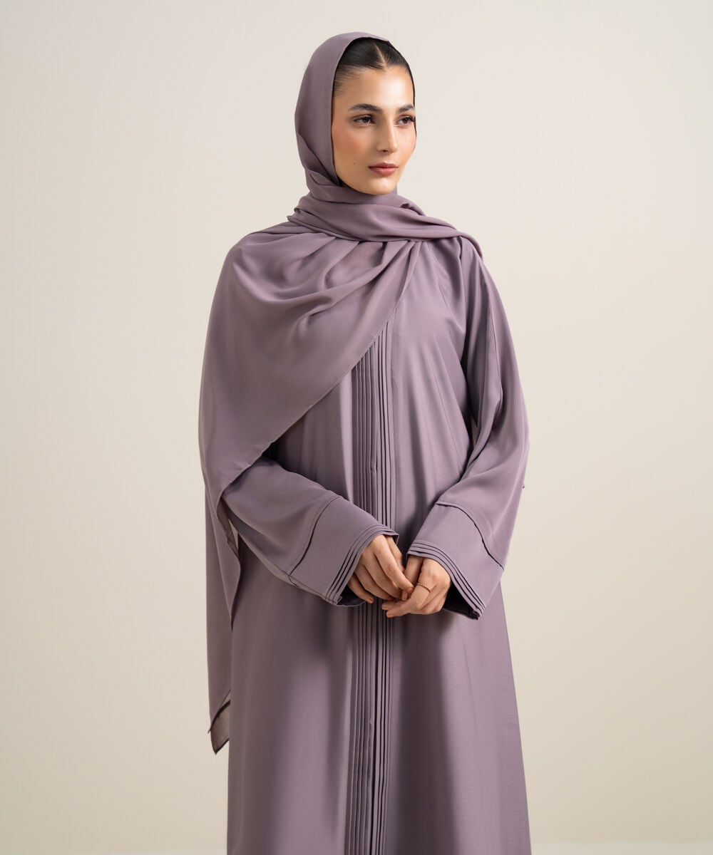 Pleated Kimono Abaya Set โ Sapphire view 3