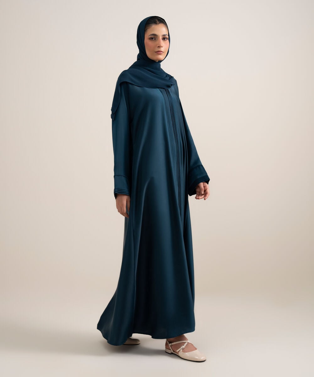 Pleated Kimono Abaya Set โ Sapphire view 3