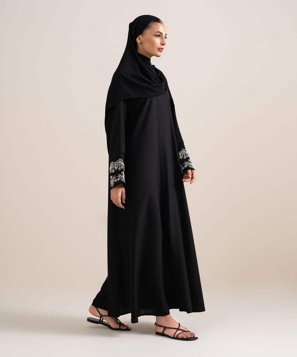 Embroidered Kimono Abaya Set โ Sapphire view 3