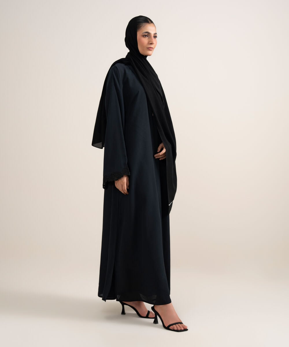 Embroidered Regular Abaya Set — Sapphire view 3