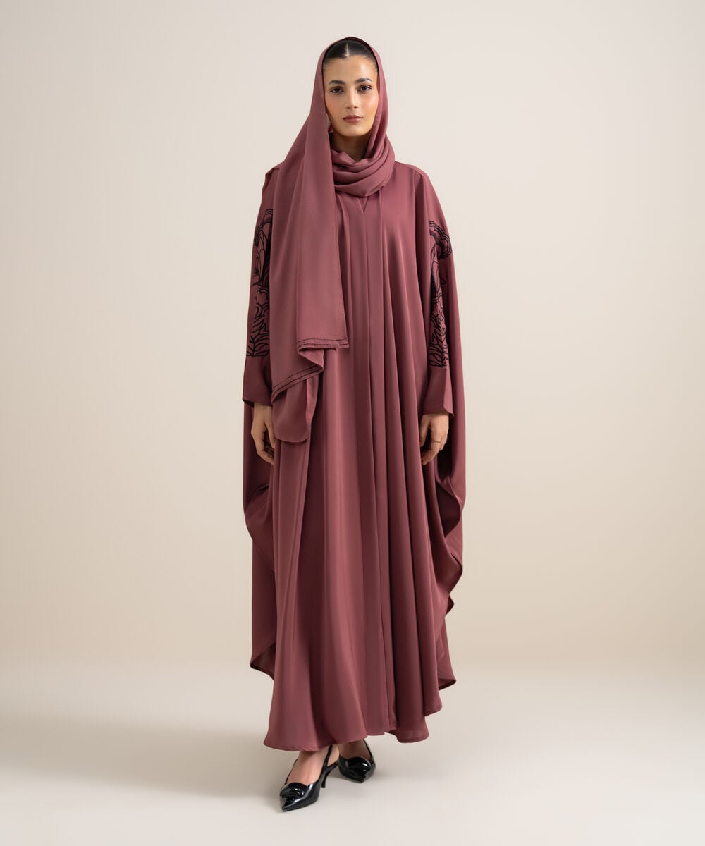 Embroidered Kaftan Abaya Set โ Sapphire view 3