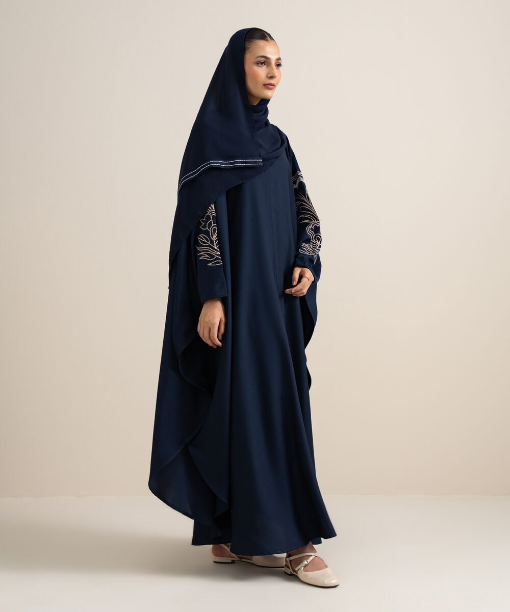 Embroidered Kaftan Abaya Set โ Sapphire view 3