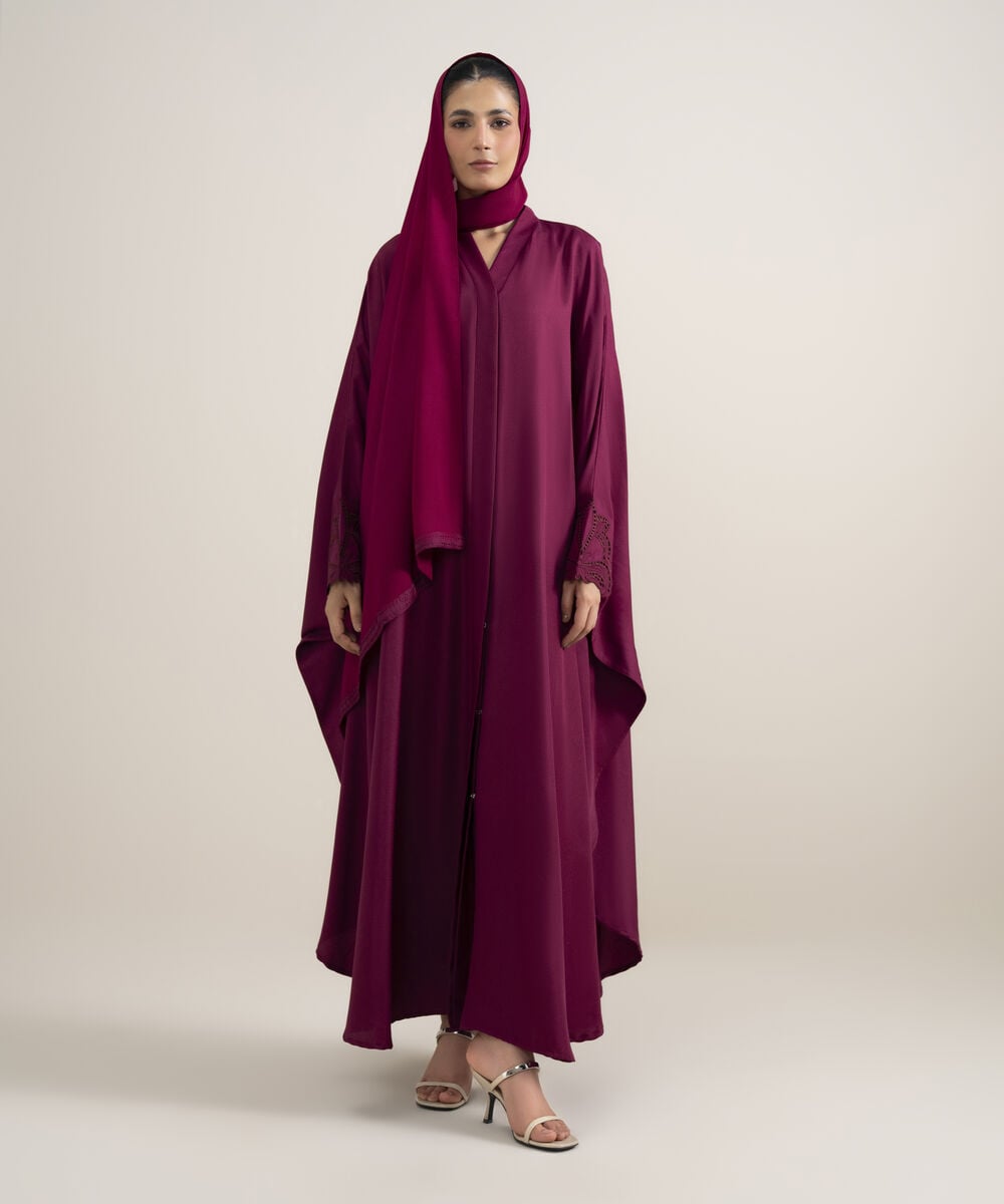 Embroidered Kaftan Abaya Set โ Sapphire view 3