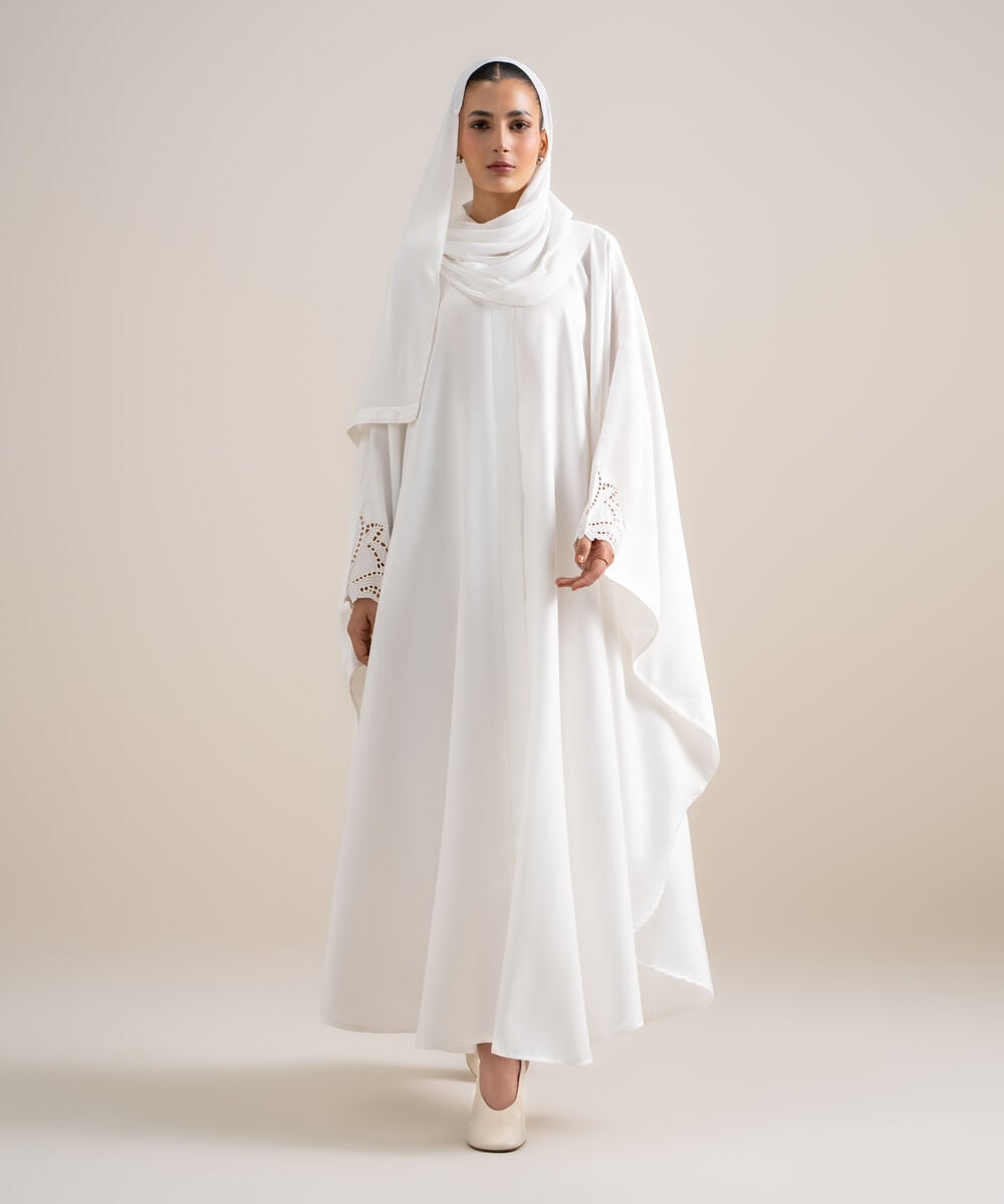 Embroidered Kaftan Abaya Set — Sapphire