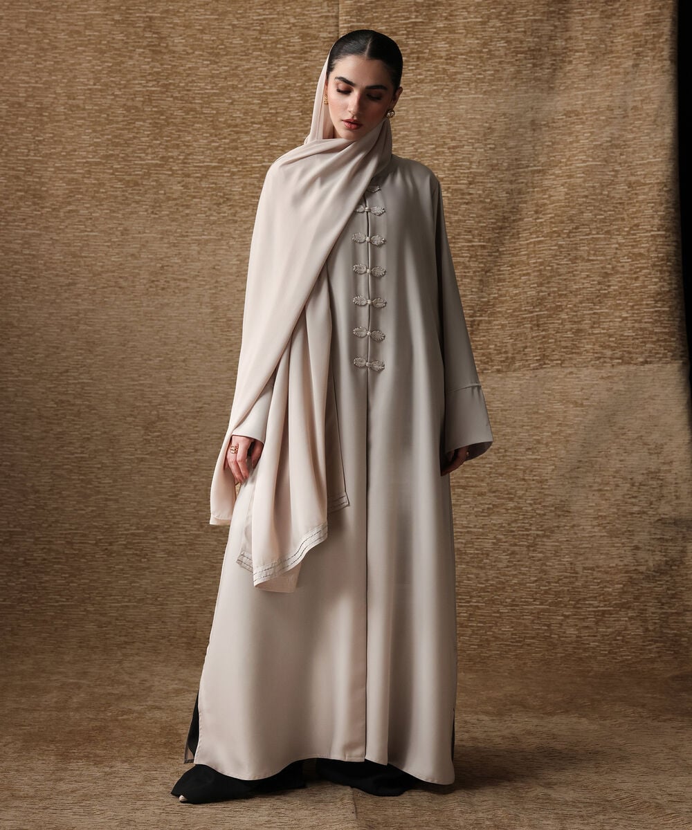 Front Open Abaya Set — Sapphire