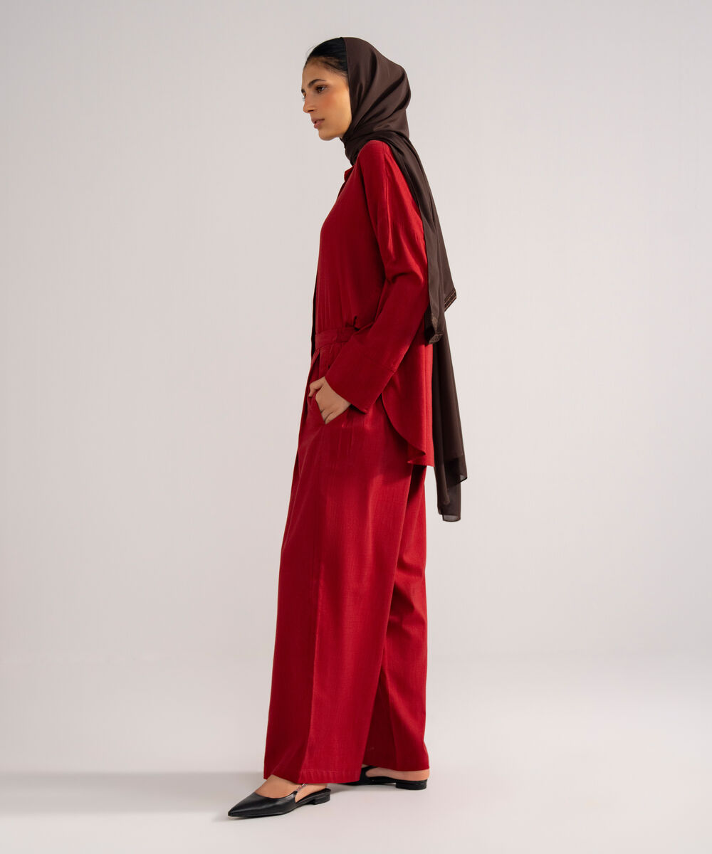 Loose-Fit Pleated Pants โ Sapphire view 3