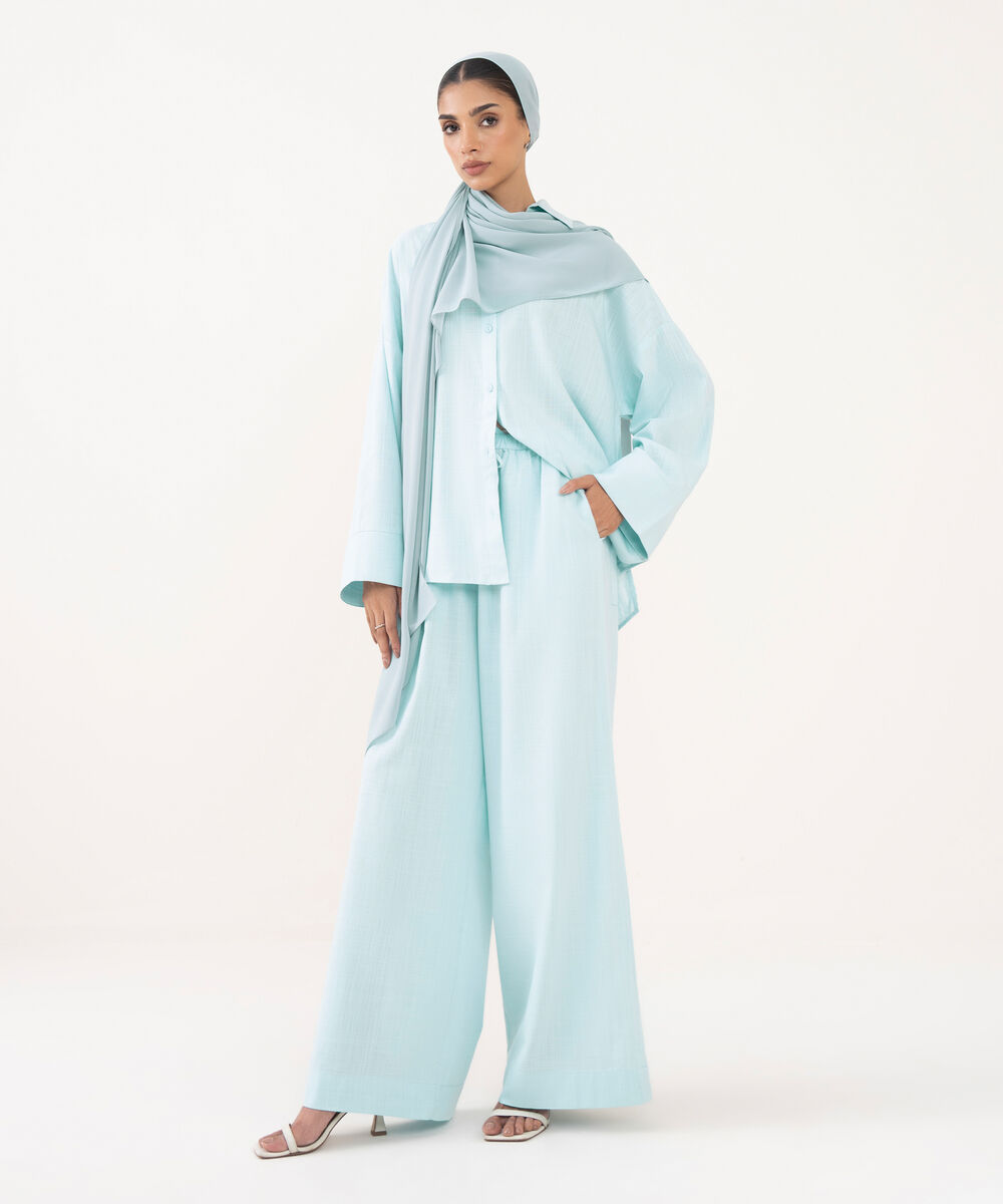 Wide Leg Trousers — Sapphire view 3