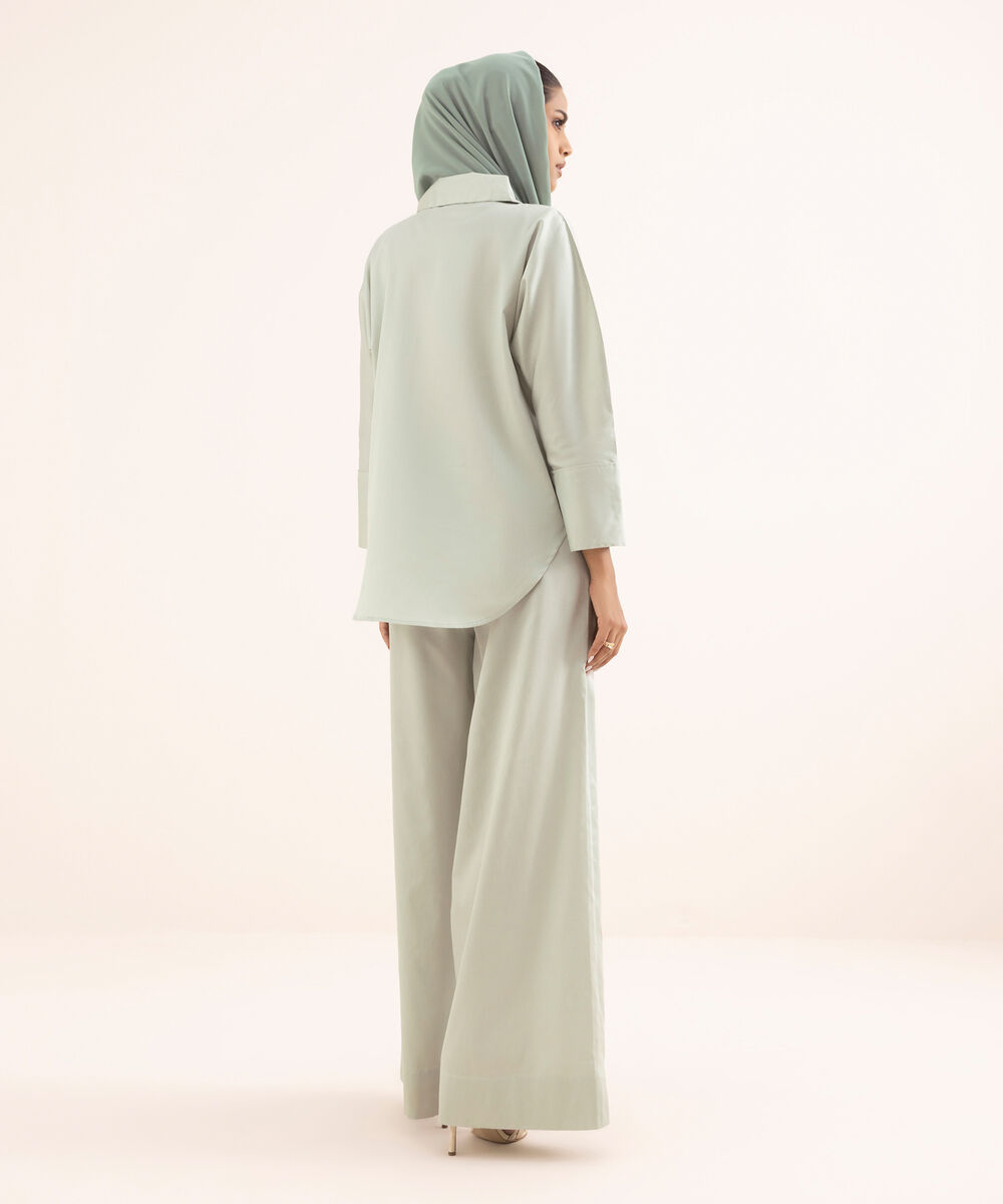 Flowy Cotton Shirt โ Sapphire view 3