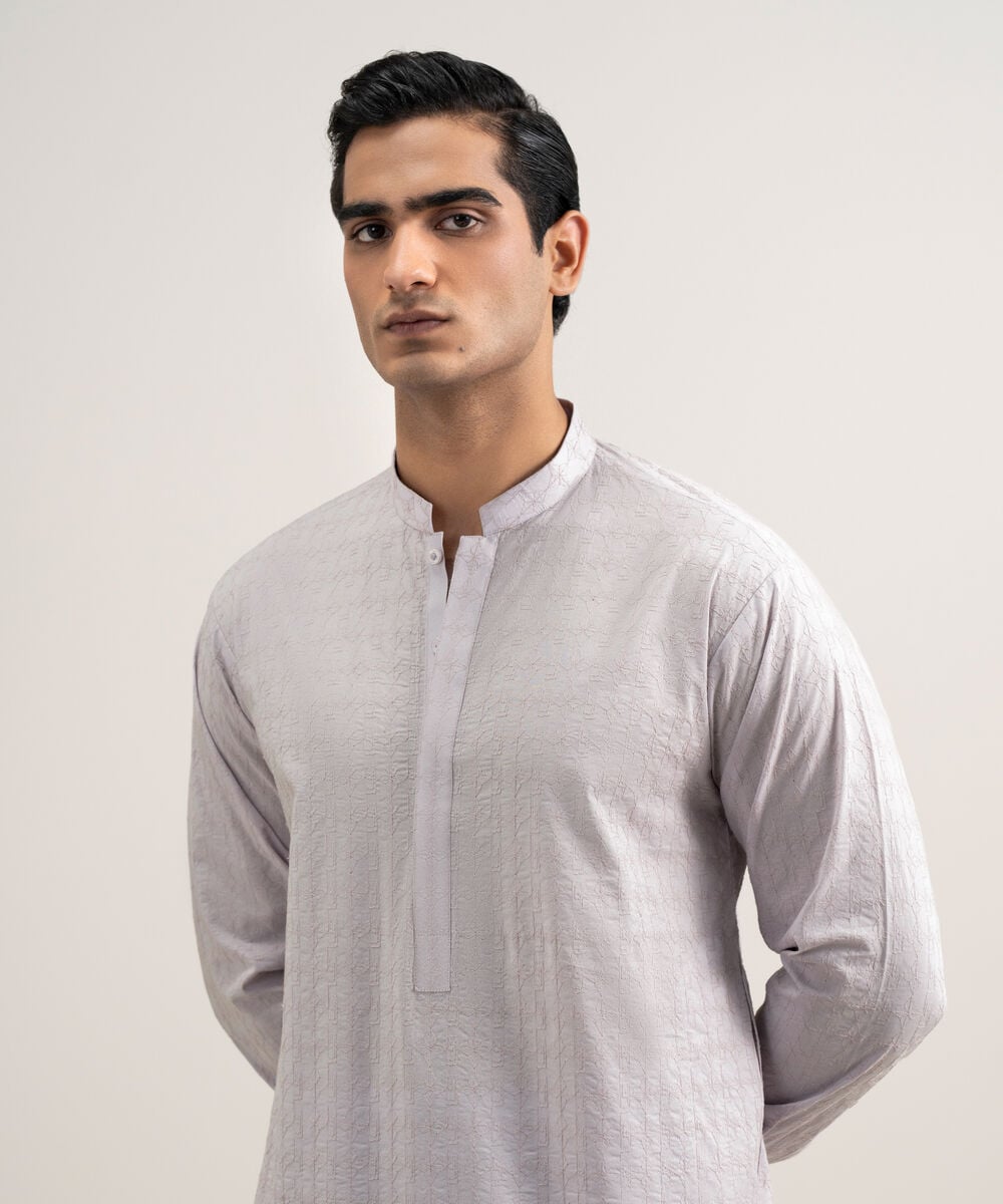 Embroidered Cotton Suit โ Sapphire view 3
