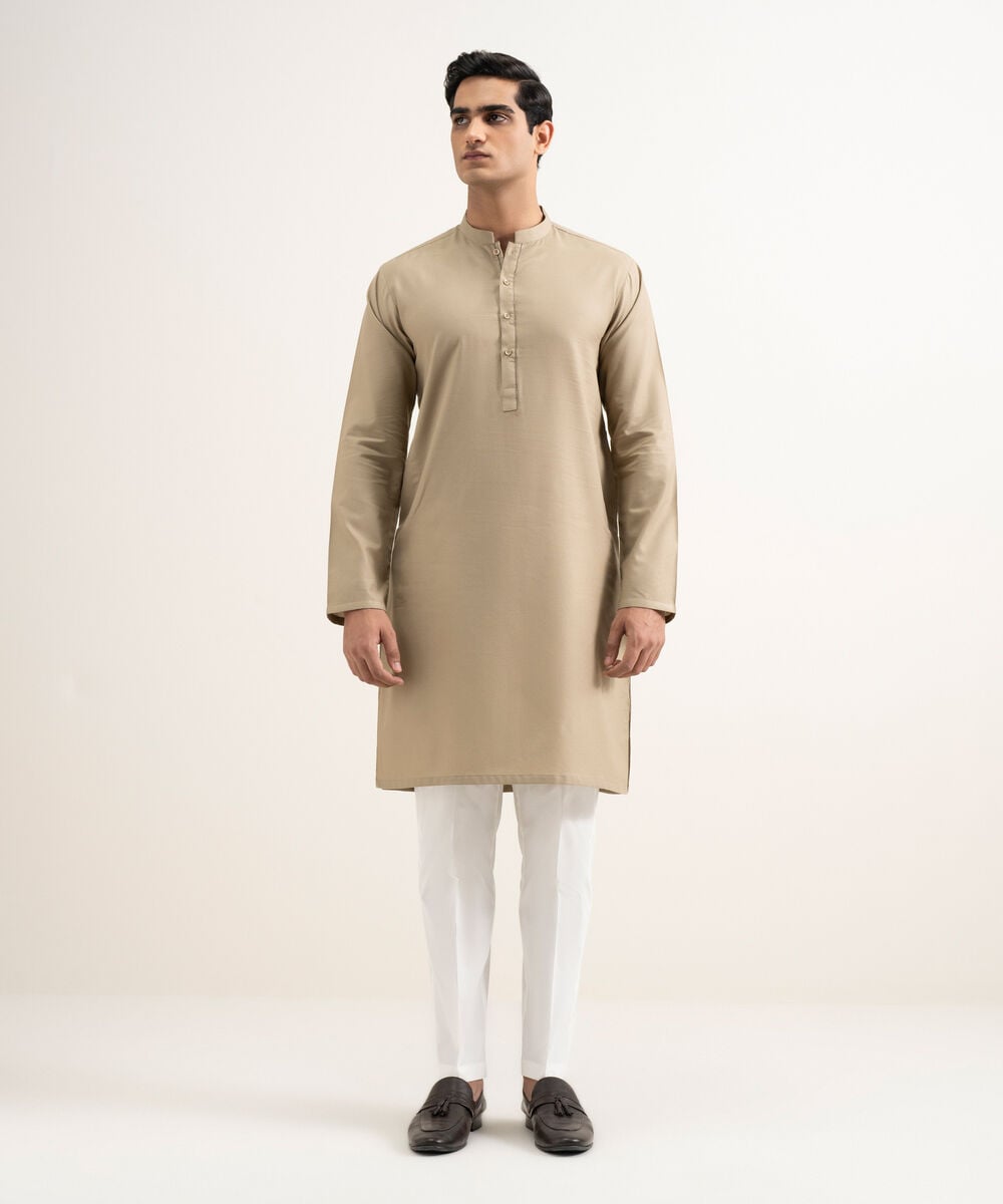 Cotton Jacquard Kurta — Sapphire