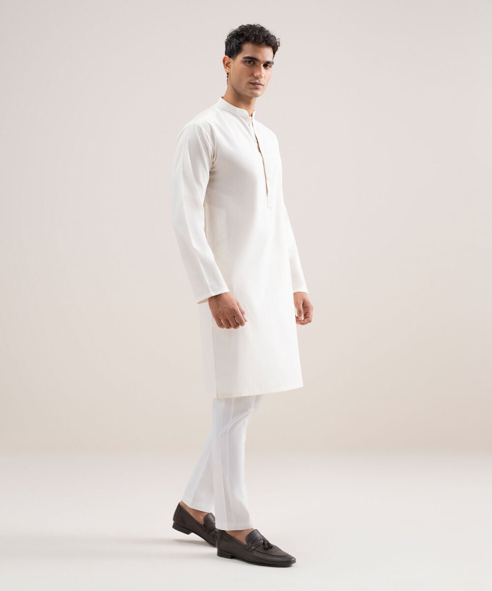 Premium Cotton Jacquard Kurta โ Sapphire view 3