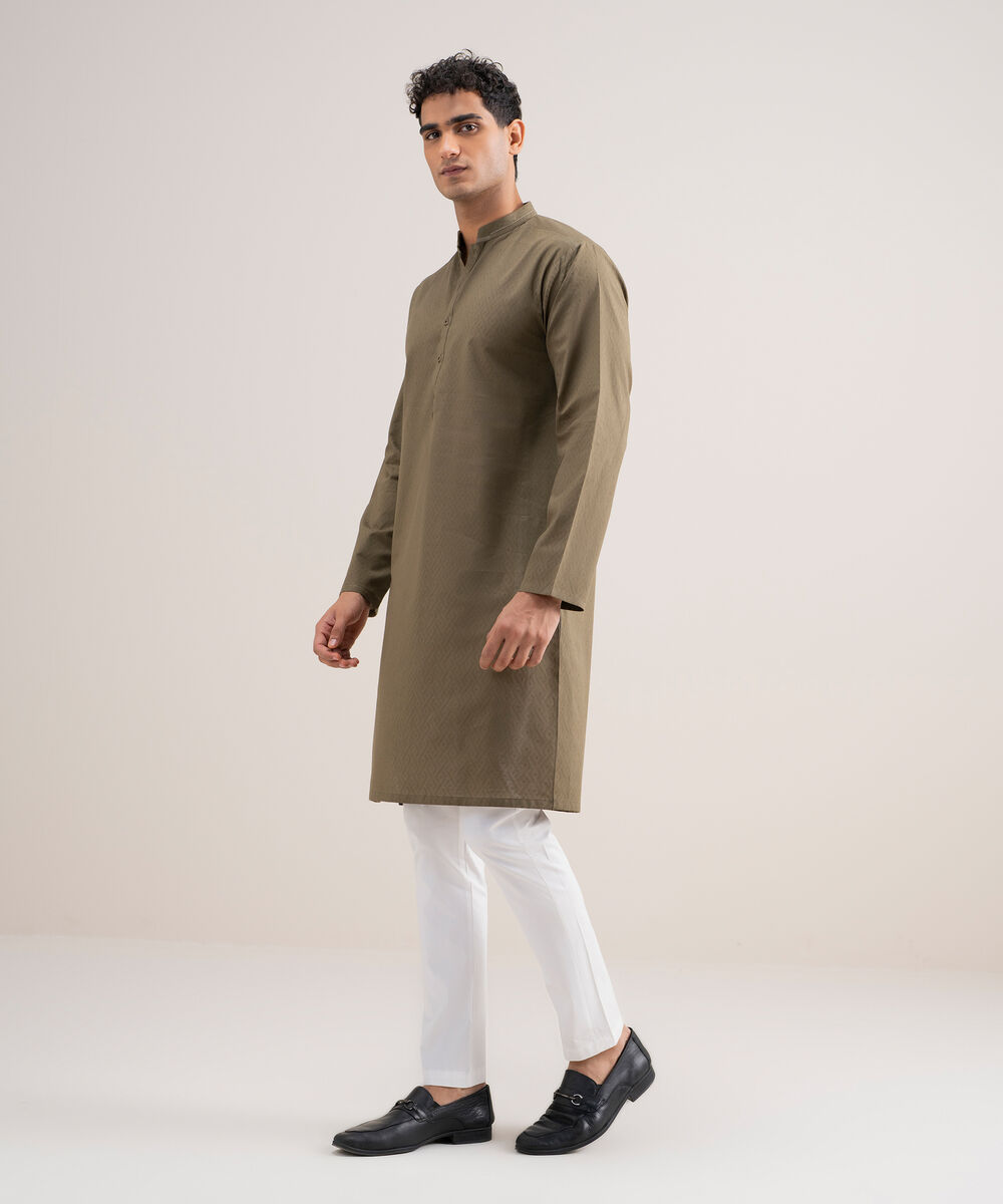 Premium Cotton Jacquard Kurta โ Sapphire view 3